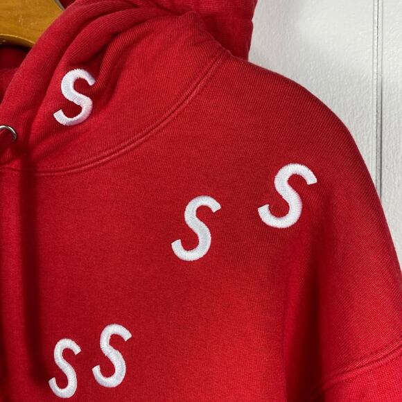 Authentic Supreme Red S Logo Hoodie Medium - Picture 3 of 10